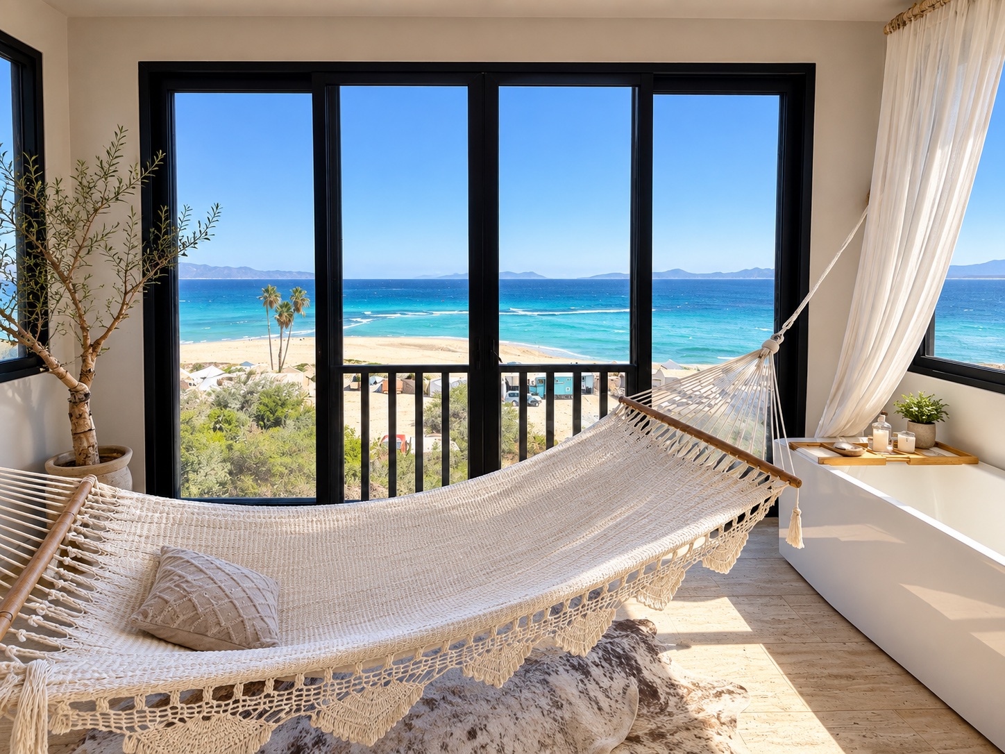Casa Palmar ocean-view room with hammock